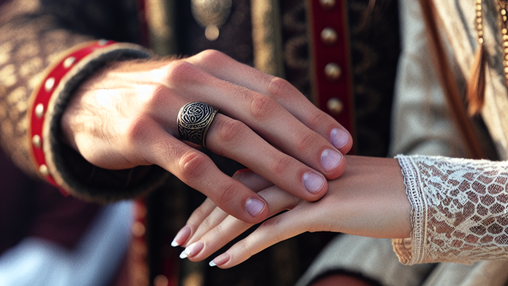 Hands of king and queen