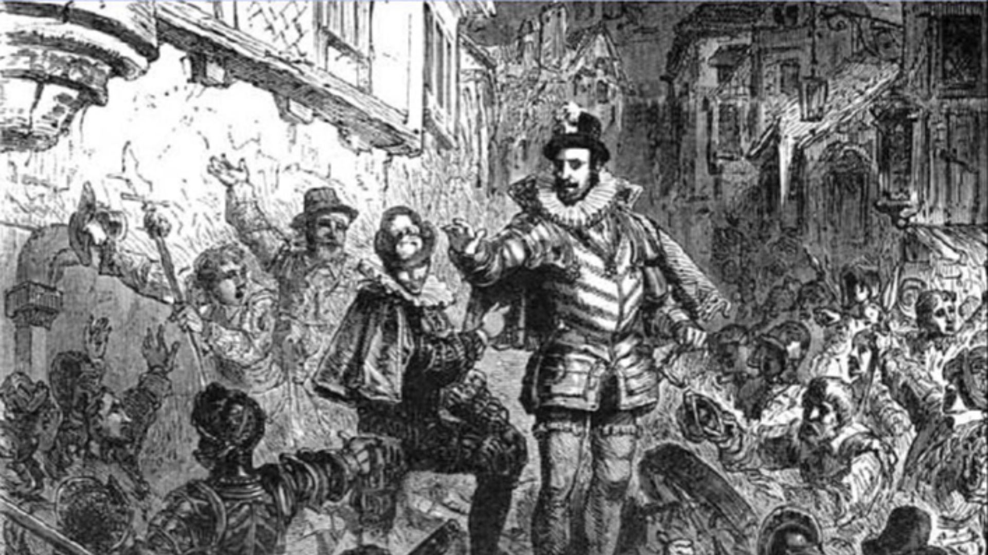 File:Le duc de Guise lors de la journee des barricades by Paul Lehugeur 19th century.jpg
