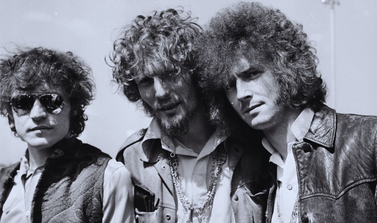 Gettyimages - 3166524, Cream 20th August 1967: The members of the rock group Cream, (from left) Jack Bruce, Ginger Baker and Eric Clapton at London Airport on their way to Los Angeles.