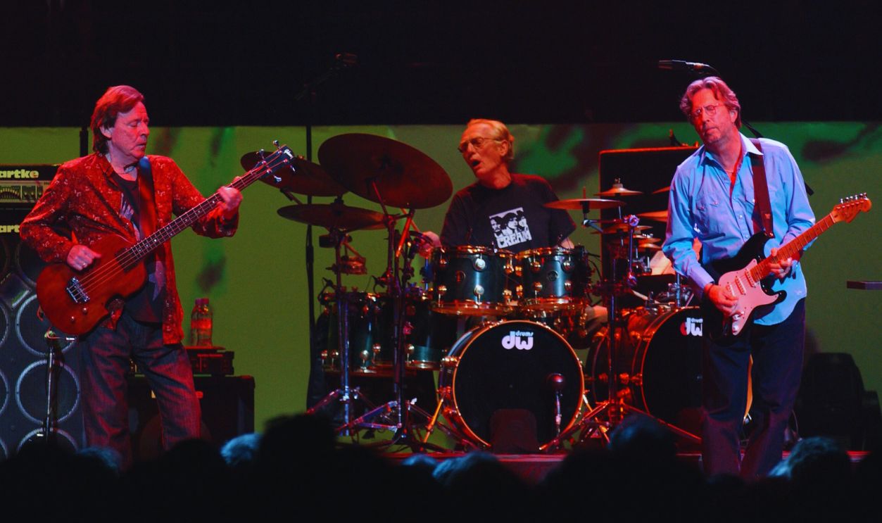 Gettyimages - 829618114, Cream reunion concert - Royal Albert Hall (From left to right) Bassist Jack Bruce, drummer Ginger Baker and Eric Clapton of Cream.