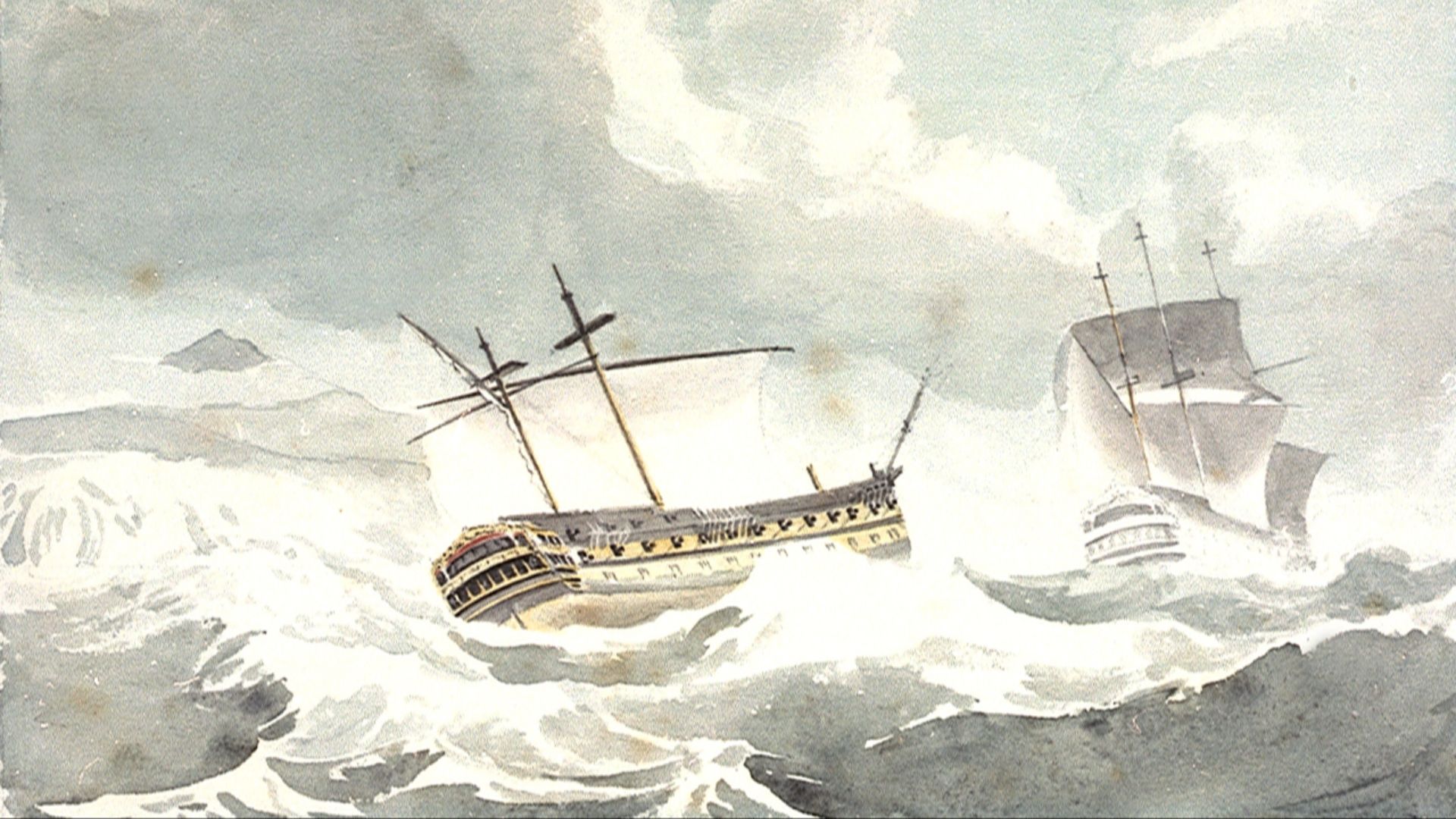 File:The 'Vanguard' disabled and in tow by the Alexander.jpg