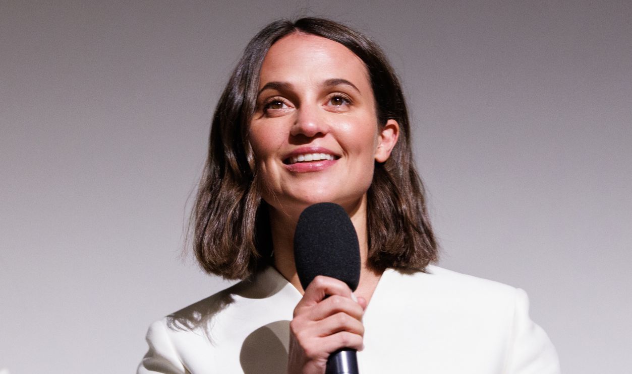 Alicia Vikander speaks on stage at the ZFF Master with Alicia Vikander during the 20th Zurich Film Festival at Frame 1 on October 09, 2024 in Zurich, Switzerland.