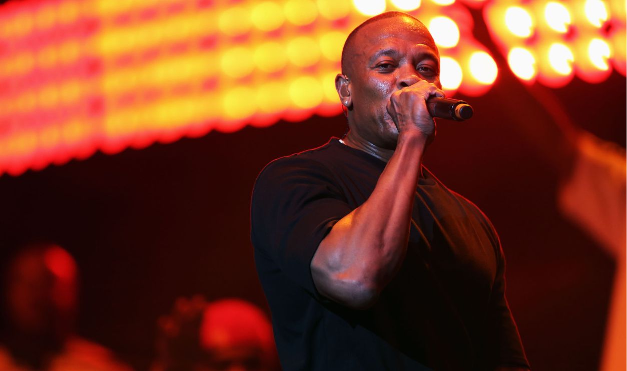 Rapper Dr. Dre performs during the Snoop Dogg, Kendrick Lamar, J.Cole, Miguel and SchoolBoyQ concert during the 2013 BET Experience at Staples Center on June 29, 2013 in Los Angeles, California