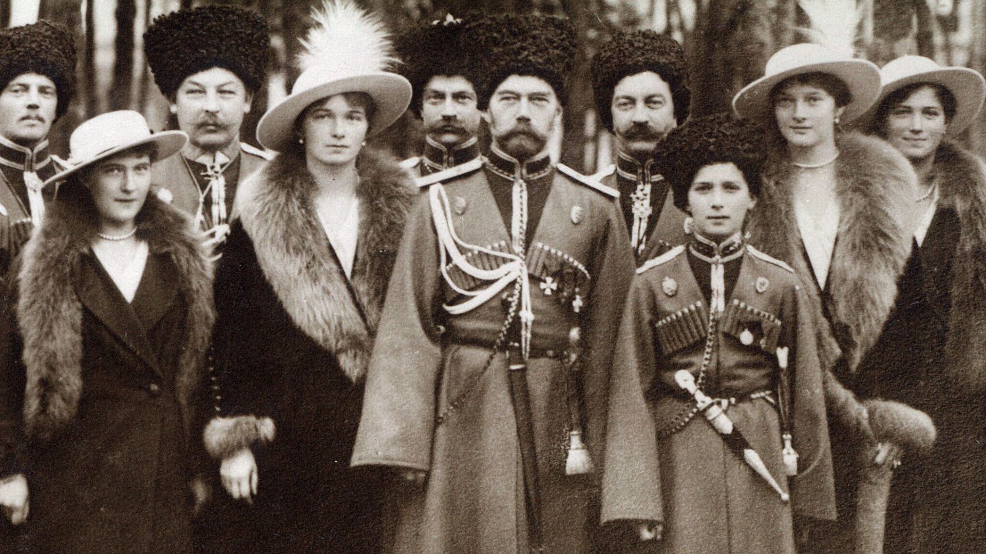 File:Nicholas II and children with Cossacks of the Guard, cropped.jpg