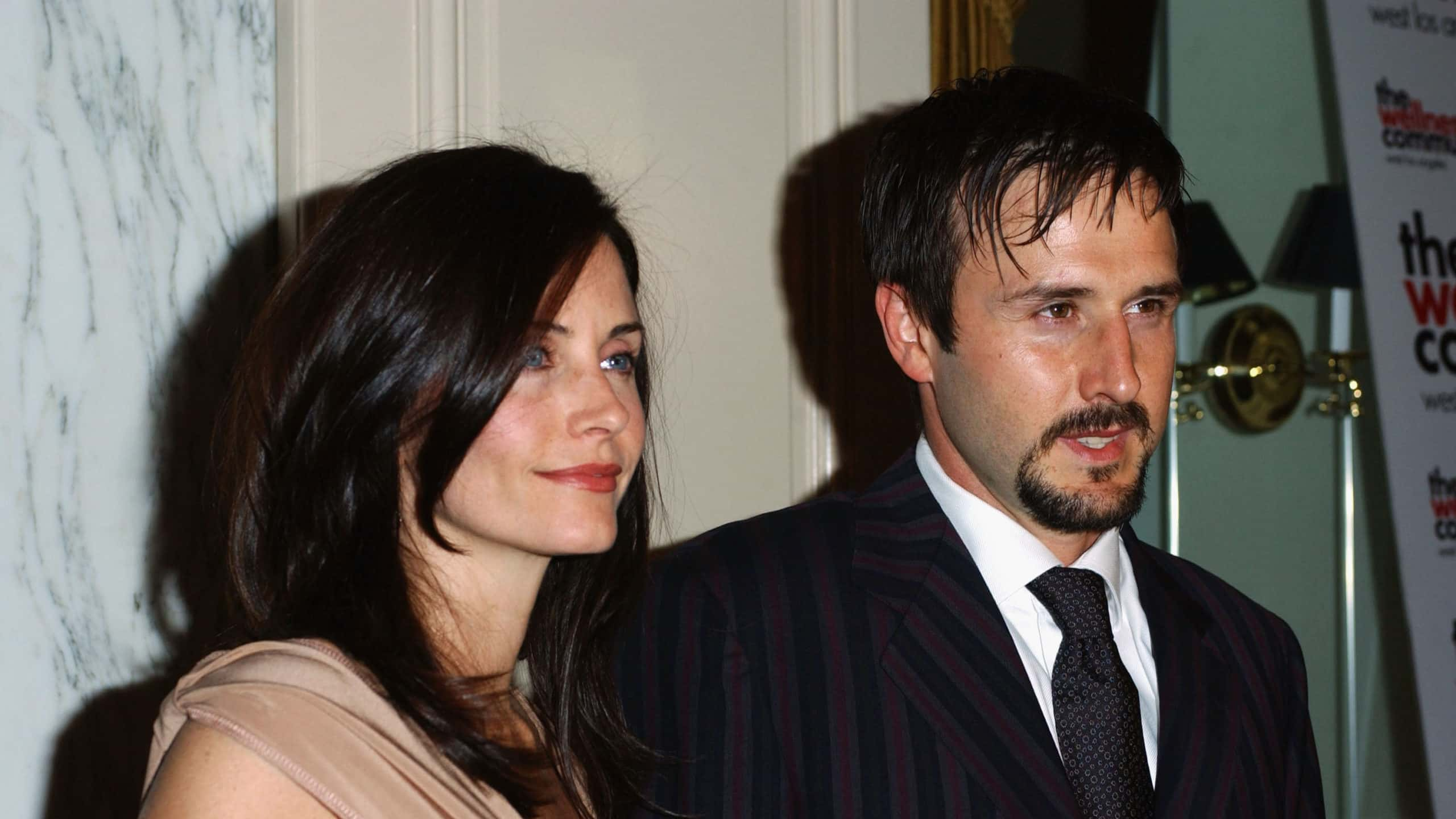 BEVERLY HILLS, CA-MARCH 26: Actors David Arquette and Courteney Cox Arquette arrive at the Wellness Community of West Los Angeles Human Spirit Awards Gala at the Regent Beverly Wilshire Hotel on March 26, 2003 in Beverly Hills, California.