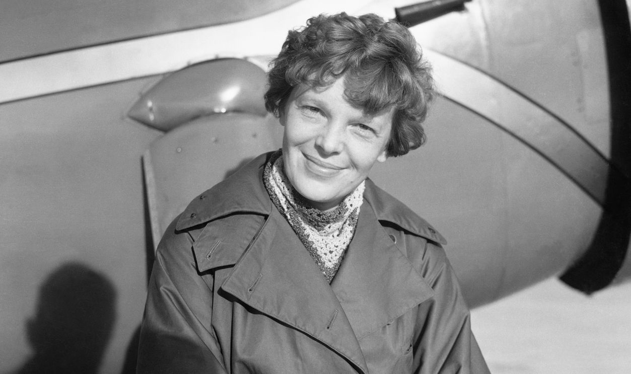 Amelia Earhart Putnam, first lady of the air, plans to fly solo from Hawaii to the United States, according to an announcement recently made. The date of the projected hop has not been set definitely. Photo shows Amelia Earhart in the Lockheed Wasp-powered Vega plane, which will be shipped to Hawaii on the S.S. Lurline from which it is expected Miss Earhart will attempt the long distance flight.