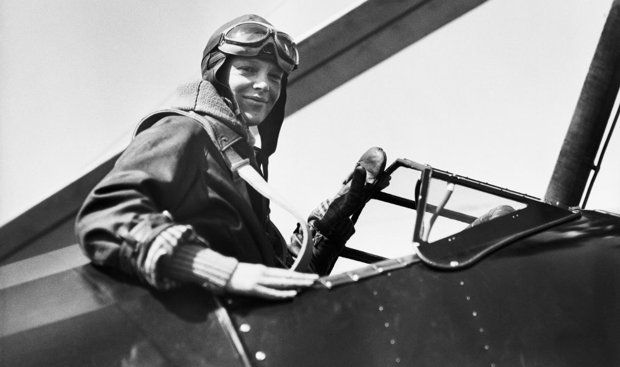 Philadelphia, Pennsylvania-Amelia Earhart in the cockpit of her autogiro after setting a new altitude record for women in planes of this type. She failed, however, to break Elinor Smith's record of 27,418 feet in a non-windmill type plane.