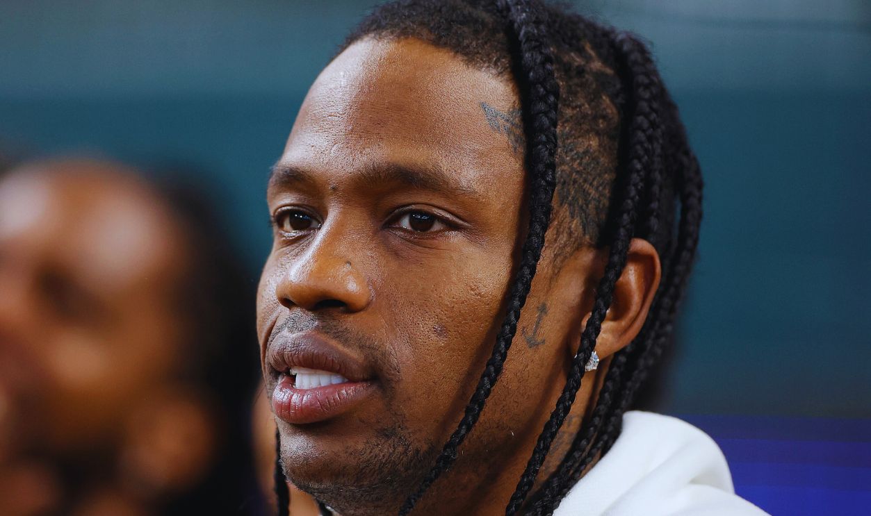 Gettyimages - 1743420949, Championship Series - Houston Astros v Texas Rangers - Game Three ARLINGTON, TEXAS - OCTOBER 18: Rapper Travis Scott looks on prior to Game Three of the American League Championship Series between the Texas Rangers and the Houston Astros at Globe Life Field on October 18, 2023 in Arlington, Texas.