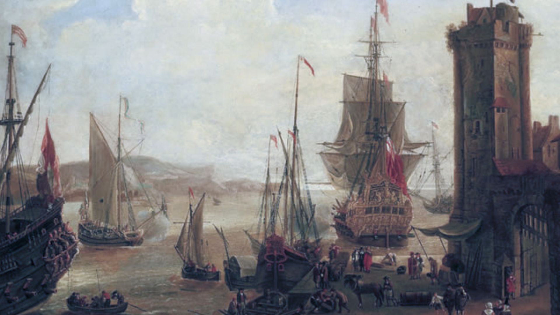 File:Jacob Knyff English and dutch ships taking on stores at a port.jpg