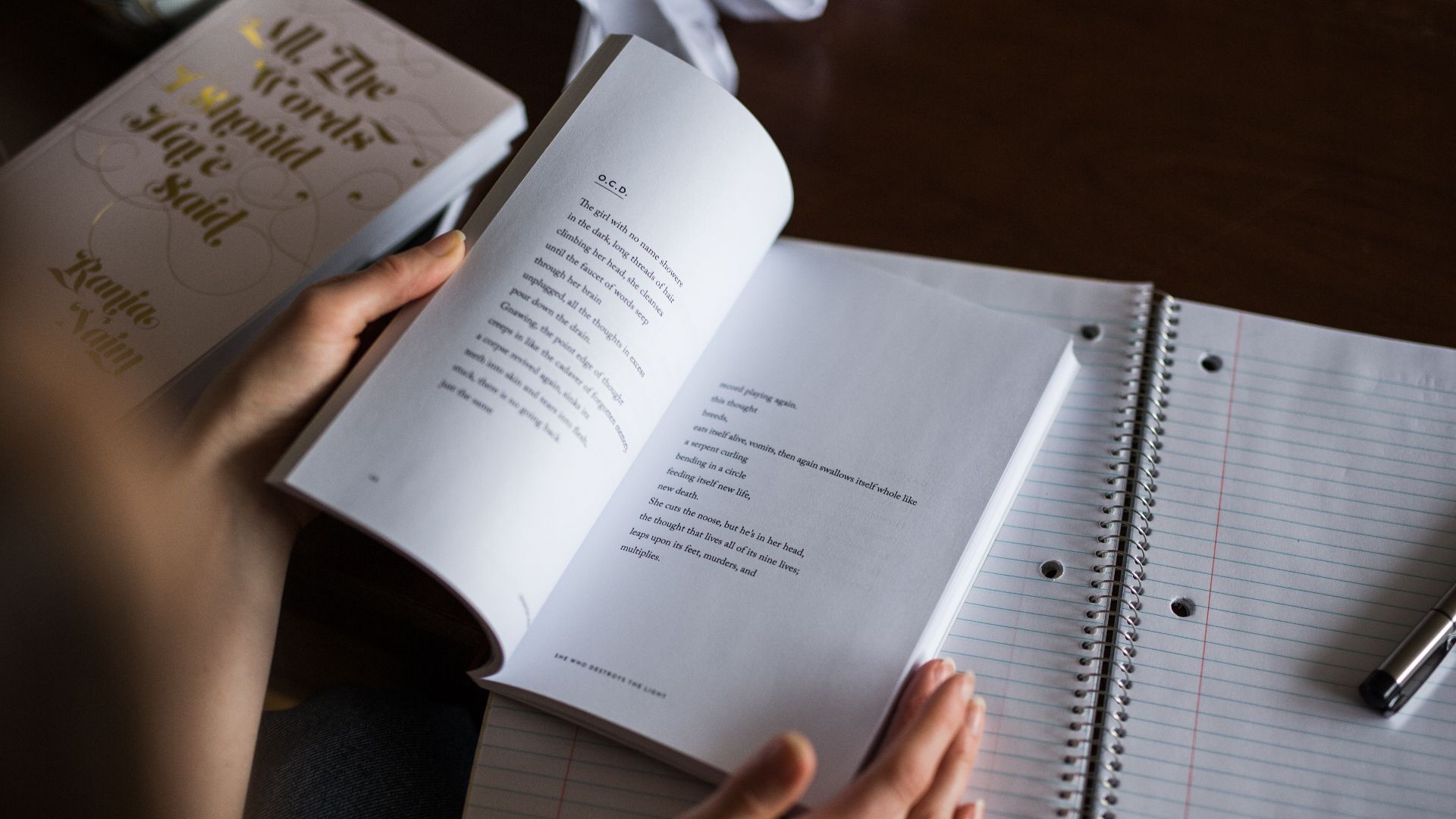 File:Young person reads poetry book (Unsplash).jpg