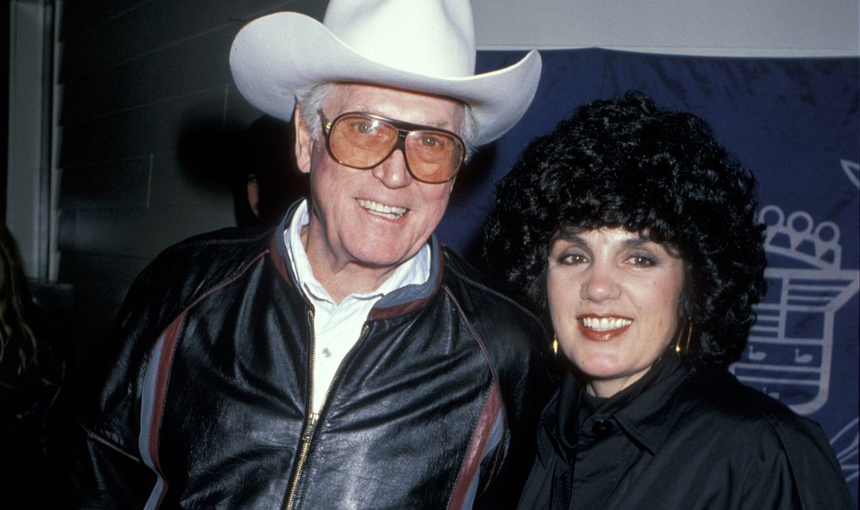 Clayton Moore and wife during Clayton Moore Sighting at the Los Angeles Equestrian Center - November 12, 1988 at Los Angeles Equestrian Center in Los Angeles, California, United States.