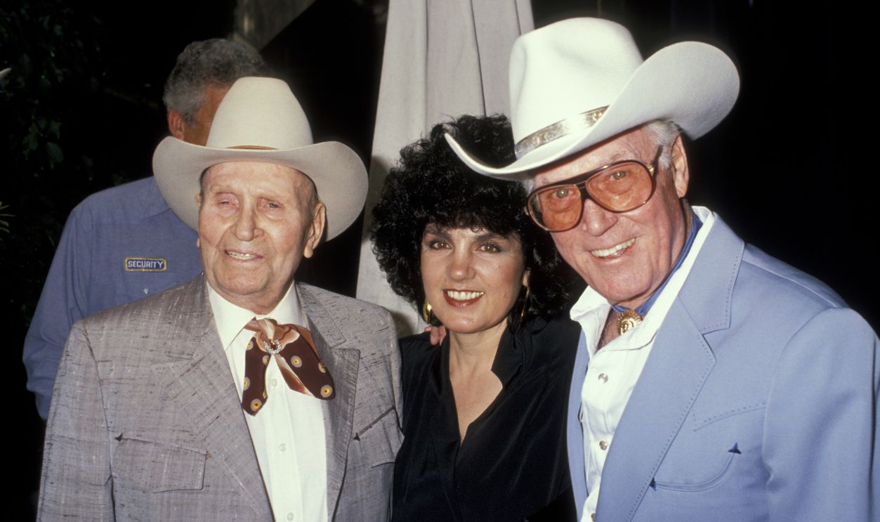 Gene Autry, with Clayton Moore and his wife during 7th Annual Golden Boot Awards at Registry Hotel in Los Angeles, California, United States.