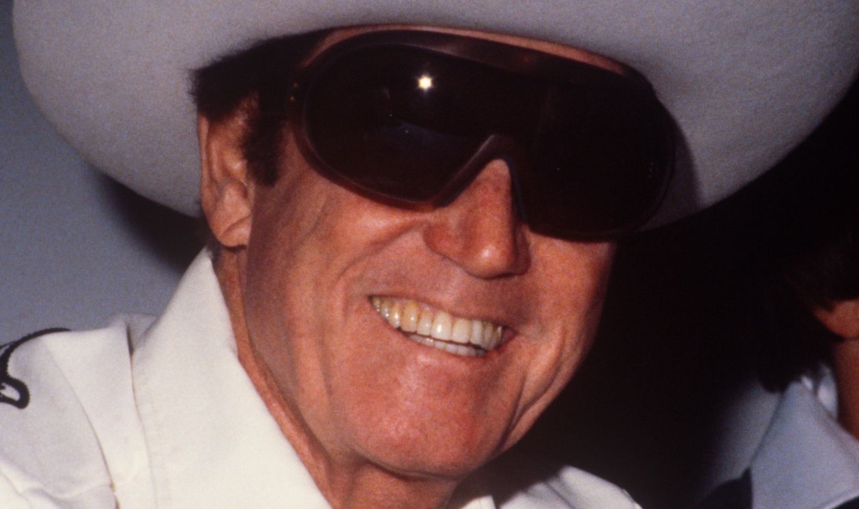 Clayton Moore as the Lone Ranger; signing autographs; circa 1970; New York.