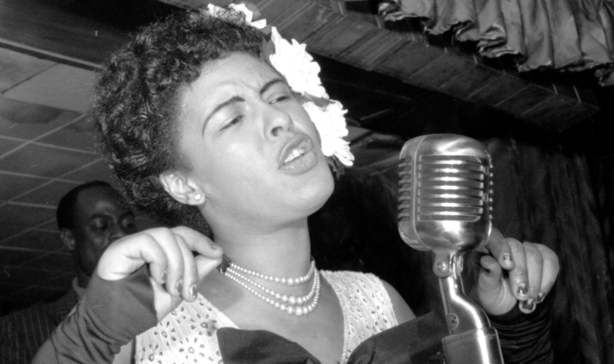 Jazz singer Billie Holiday performs at the Club Downbeat in February 1947 in New York City, New York