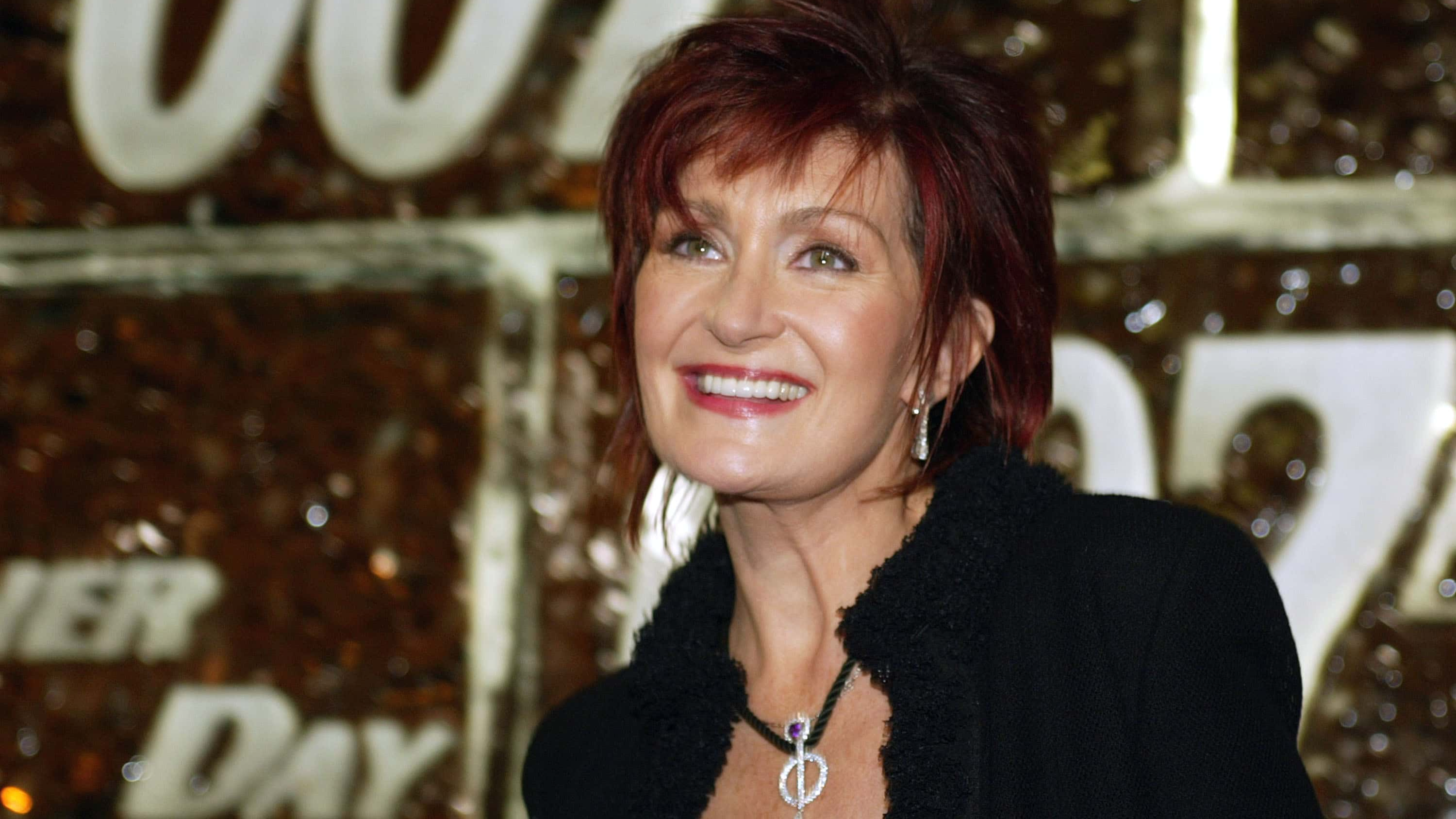 Sharon Osbourne in black jacket