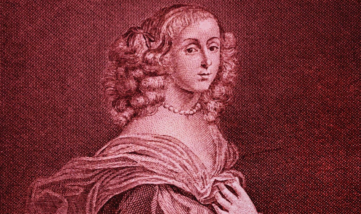 Gettyimages - 985008708, Christina, Queen of Sweden. Engraved portrait of Christina, Queen of Sweden (1626-1689). Dated 17th Century.