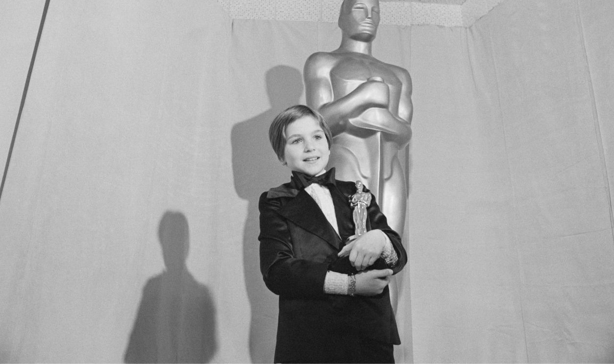 Tatum O'Neal Holding Her Oscar