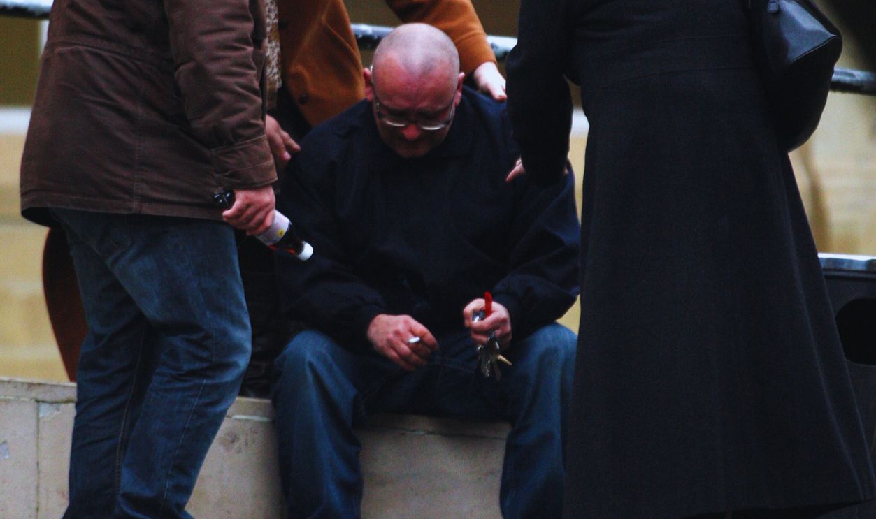 Gettyimages - 84313932, Boy Gorge Gets Sentenced At Snaresbrook Crown Court LONDON - JANUARY 16: The brother of singer Boy George, Kevin O'Dowd departs Snaresbrook Crown Court after Boy George was sentenced to 15 months in Jail on January 16, 2009 in London, England.