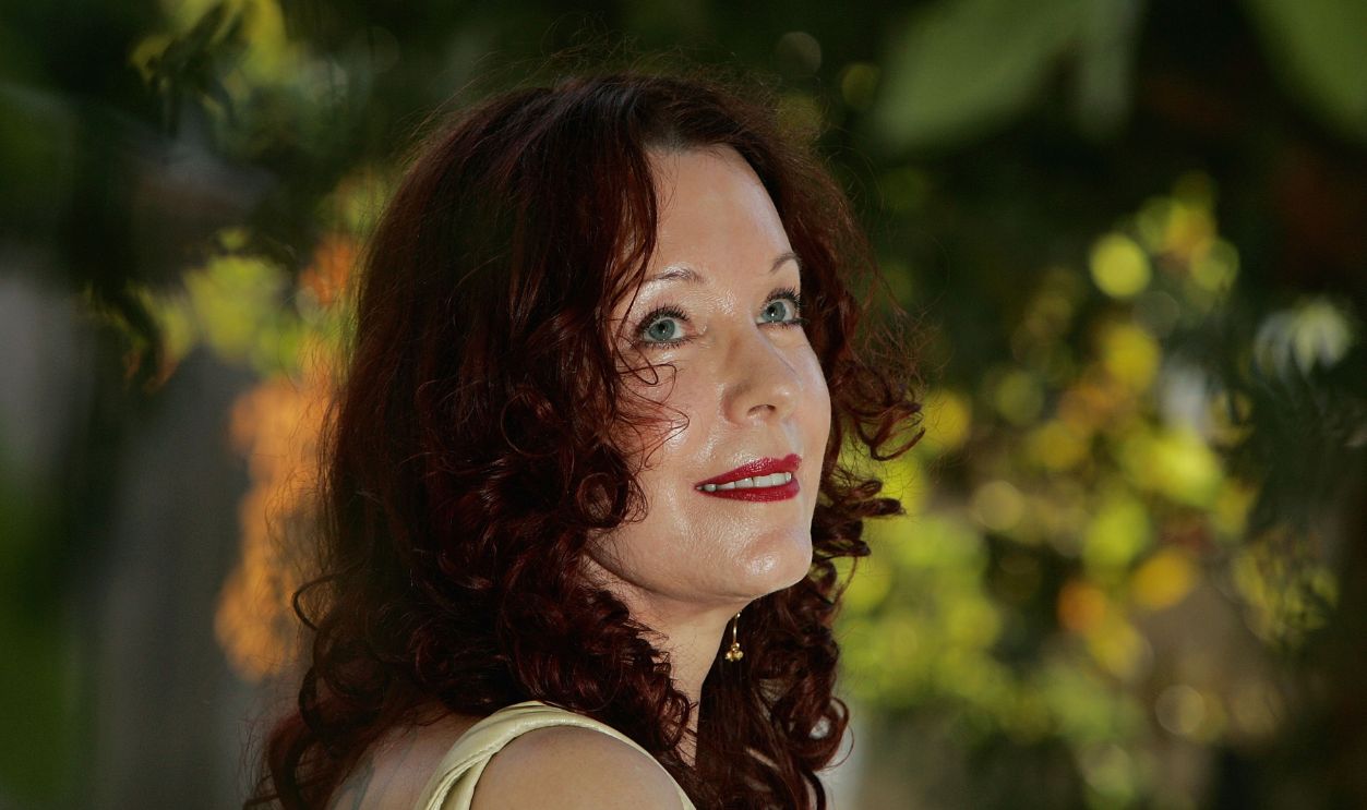 Author Pamela Des Barres poses for a photograph before signing copies of her new book