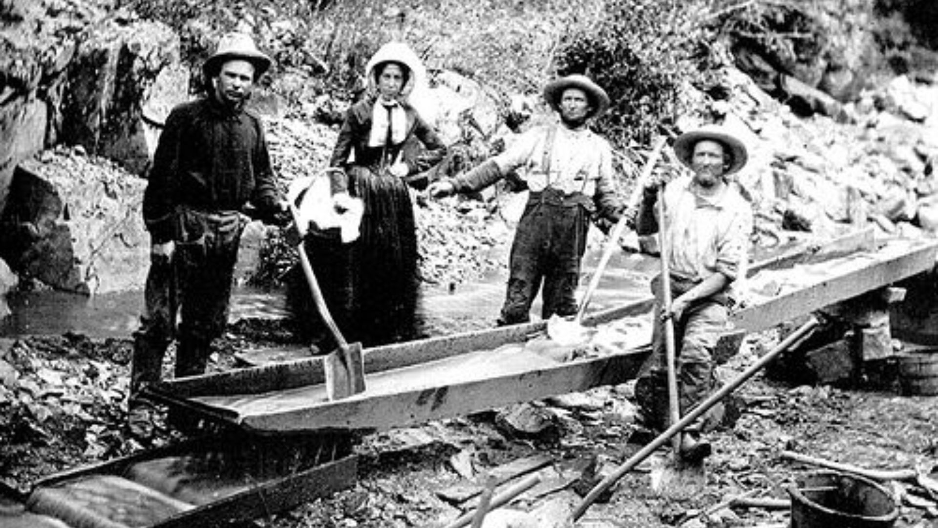 File:1850 Woman and Men in California Gold Rush.jpg