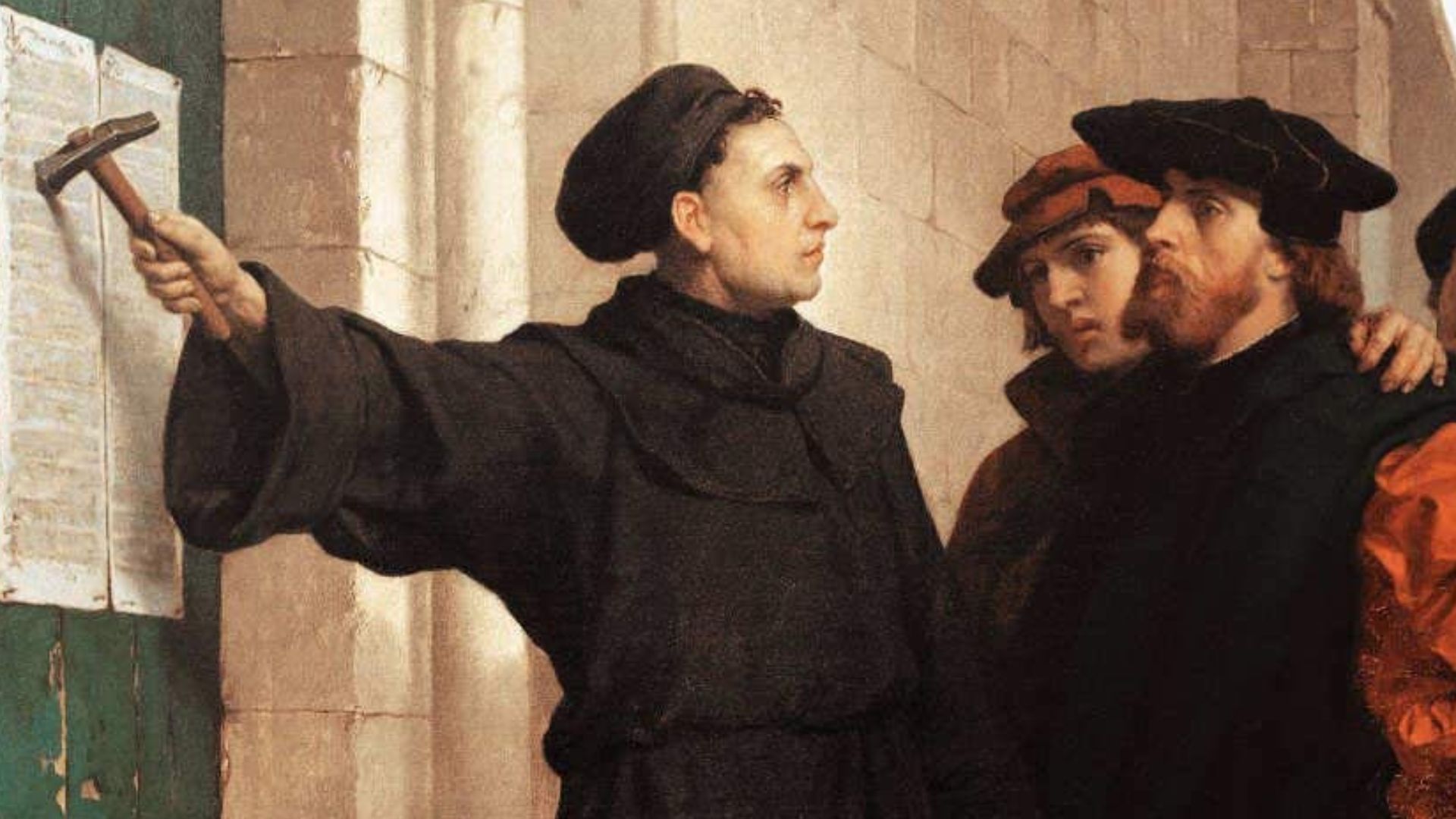 File:Ferdinand Pauwels - Luther hammers his 95 theses to the door.jpg