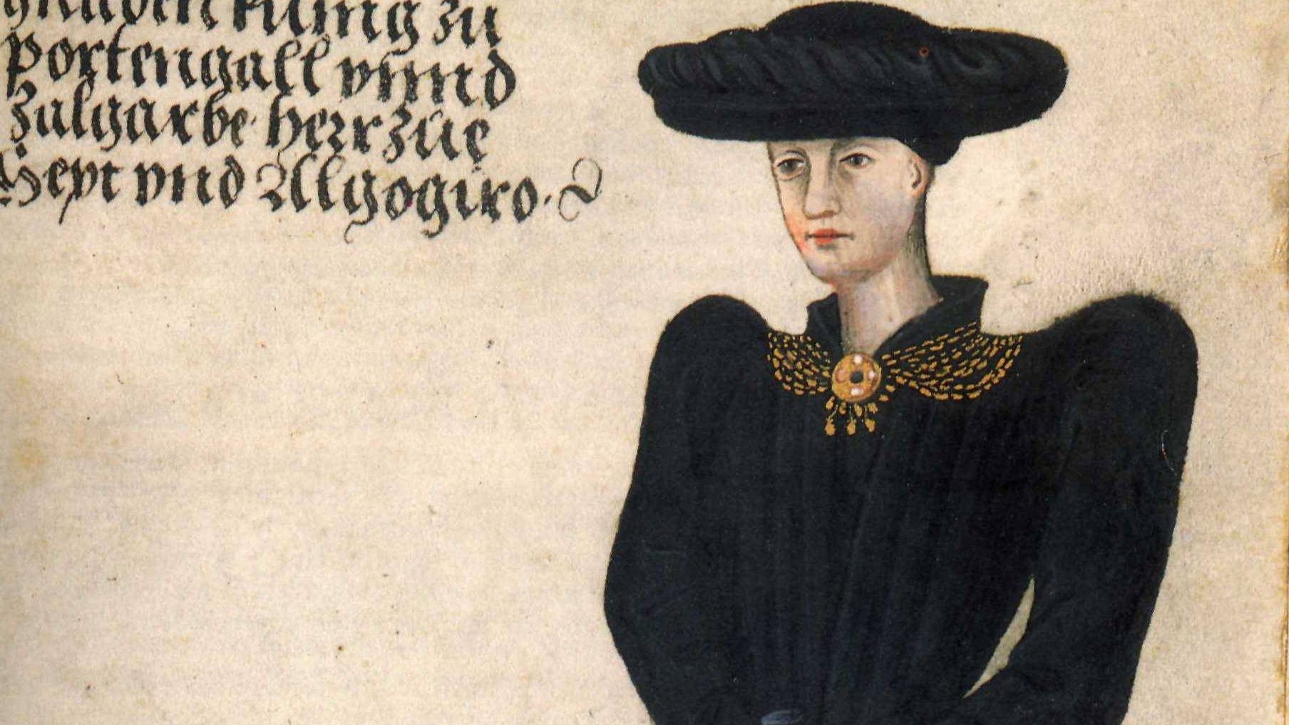 King Afonso V of Portugal in black outfit