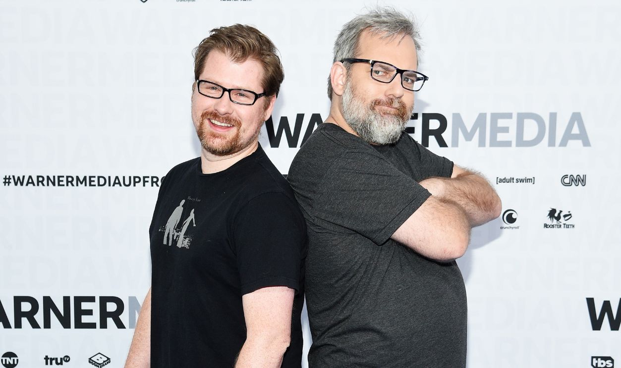 Justin Roiland and Dan Harmon of Adult Swim’s Rick and Morty attend the WarnerMedia Upfront 2019 arrivals on the red carpet at The Theater at Madison Square Garden on May 15, 2019 in New York City. 602140