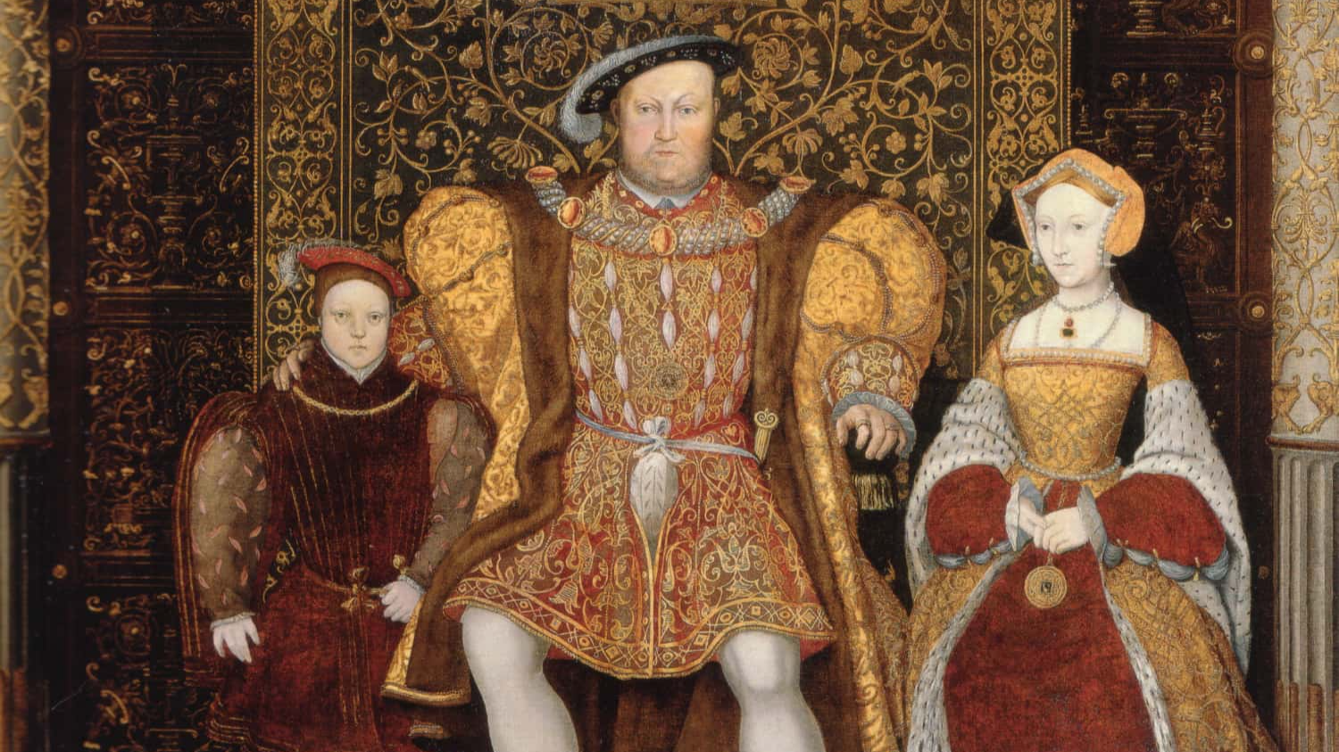 Prince Edward, Henry VIII, Jane Seymour. - circa 1545