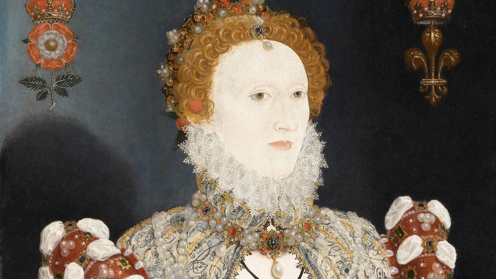 Portrait Of Queen Elizabeth I in red dress
