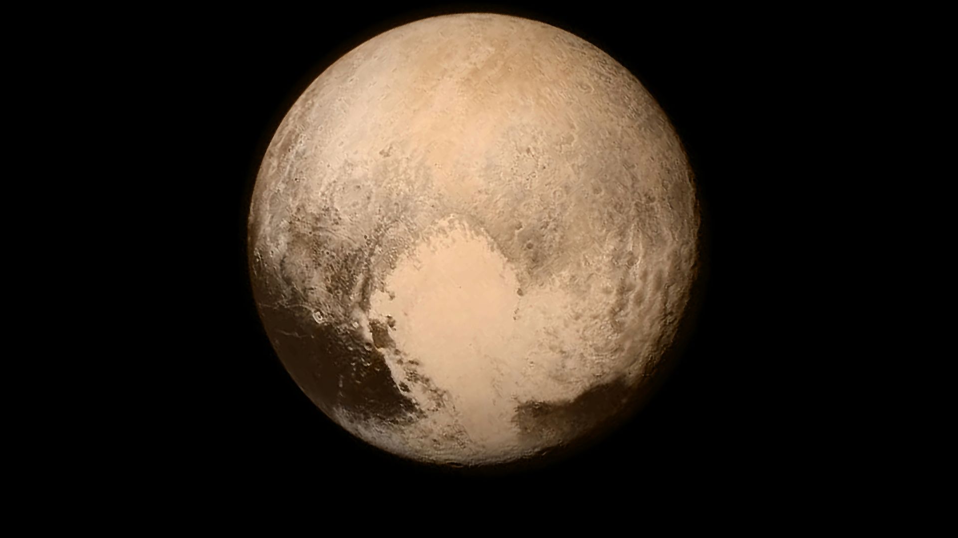 Pluto on a black background