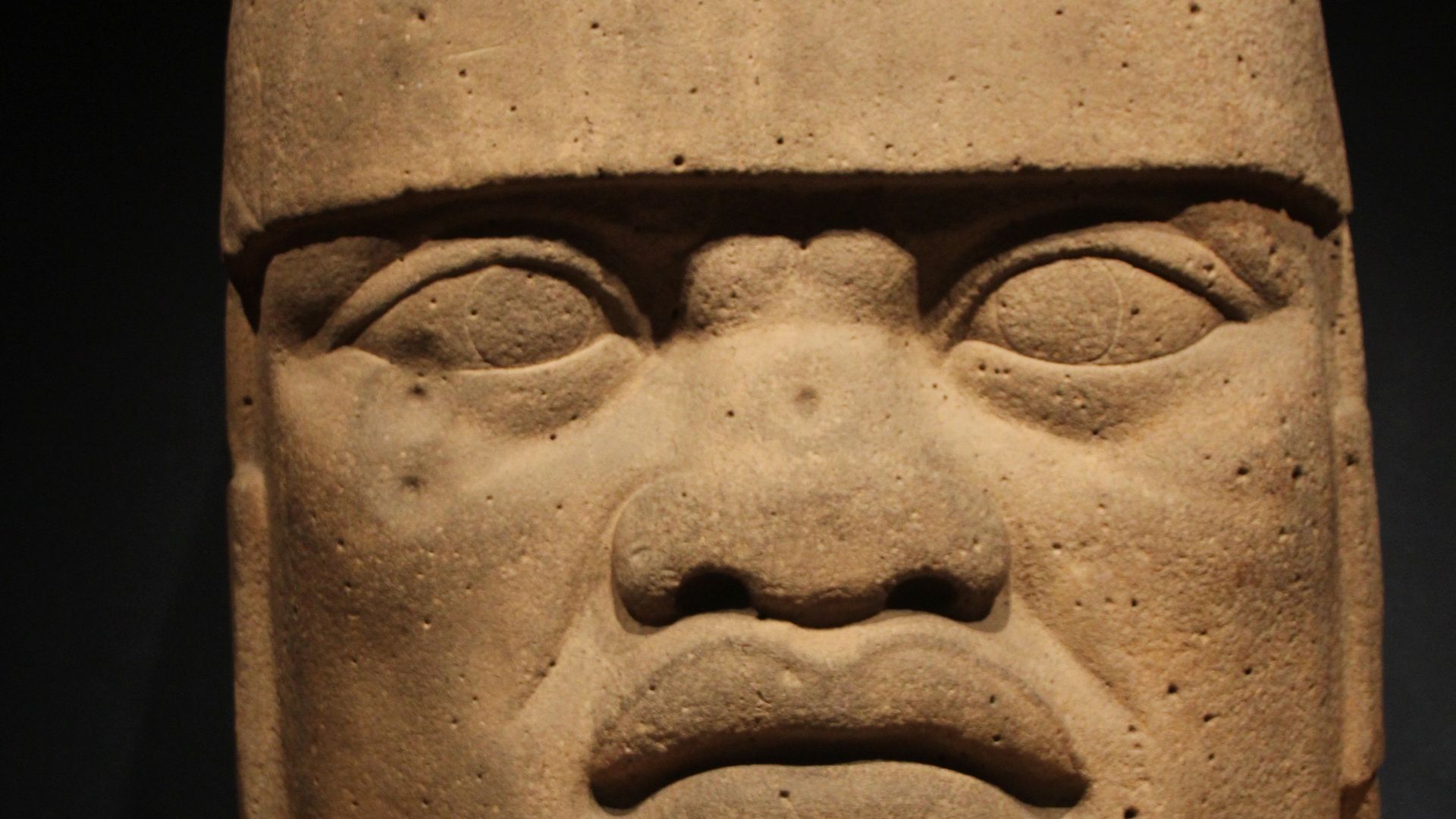 File:Olmec Colossal Head, San Lorenzo, Veracruz, 1200-600 BC - front.jpg
