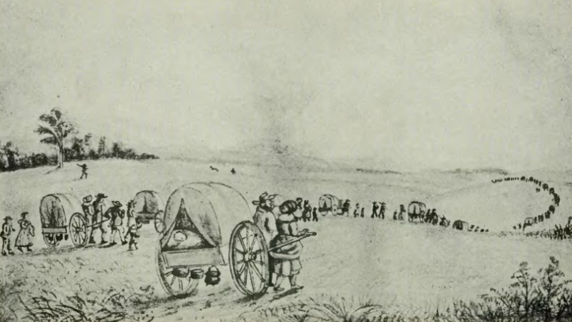 File:Mormon Hand-Cart Train - History of Iowa.jpg