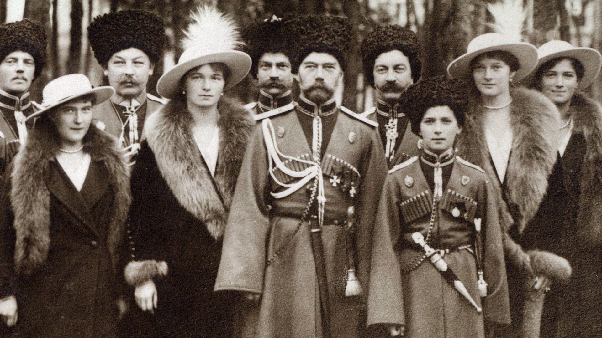File:Nicholas II and children with Cossacks of the Guard, cropped.jpg