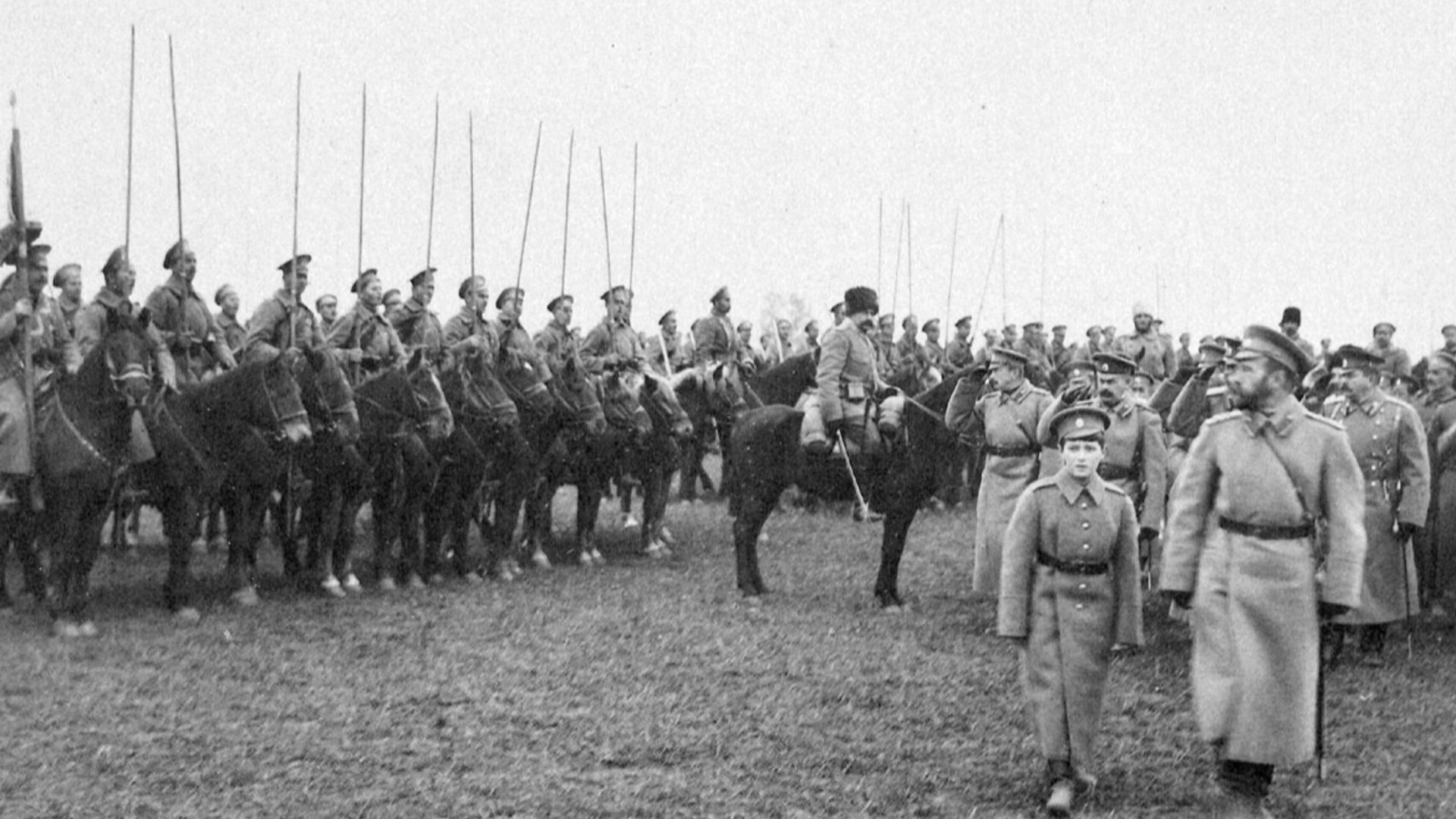 File:Emperor Nicholas II and Tsarevich Alexei inspect their troops in Mogilev.jpg