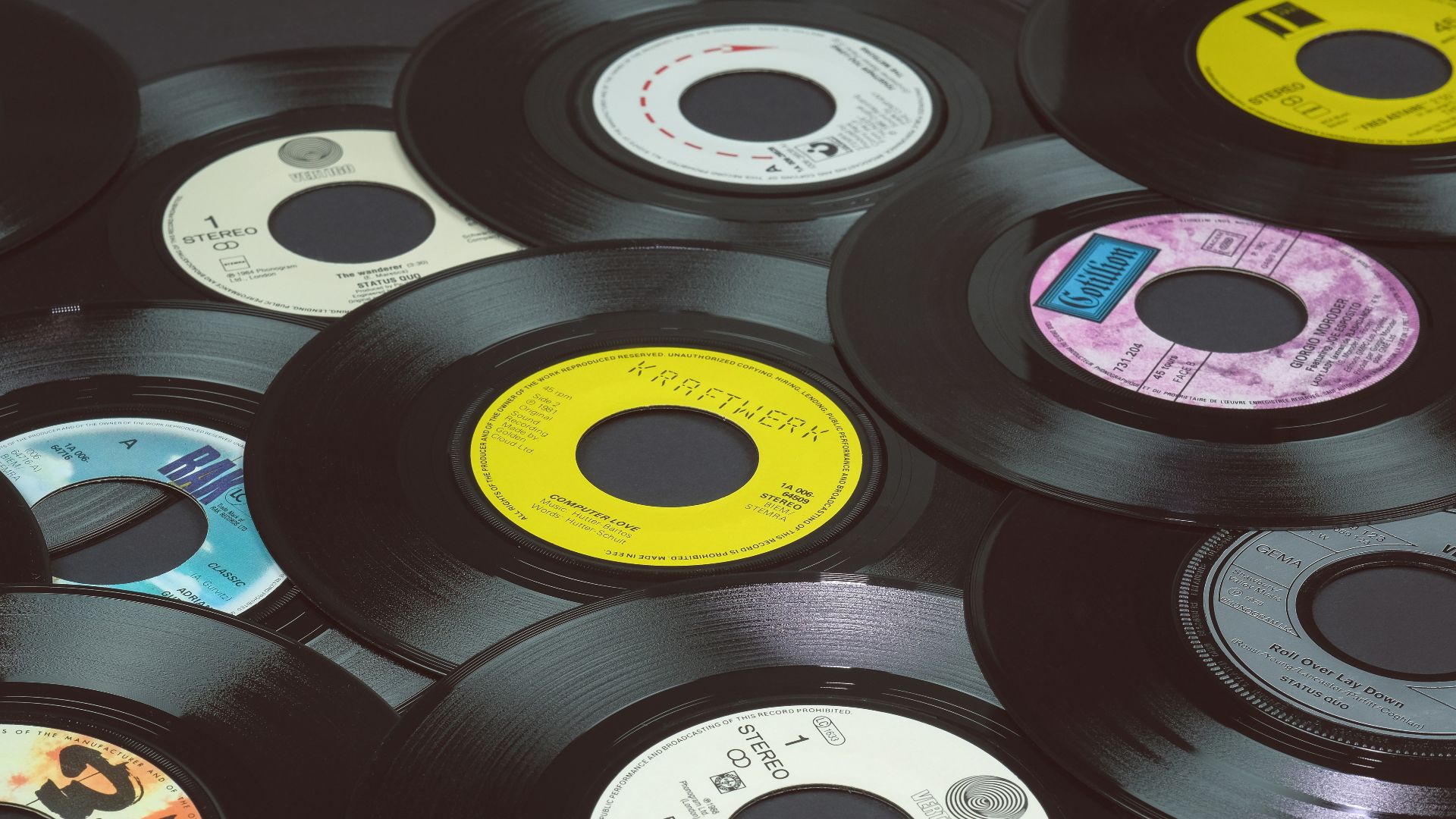 black vinyl record on black vinyl record