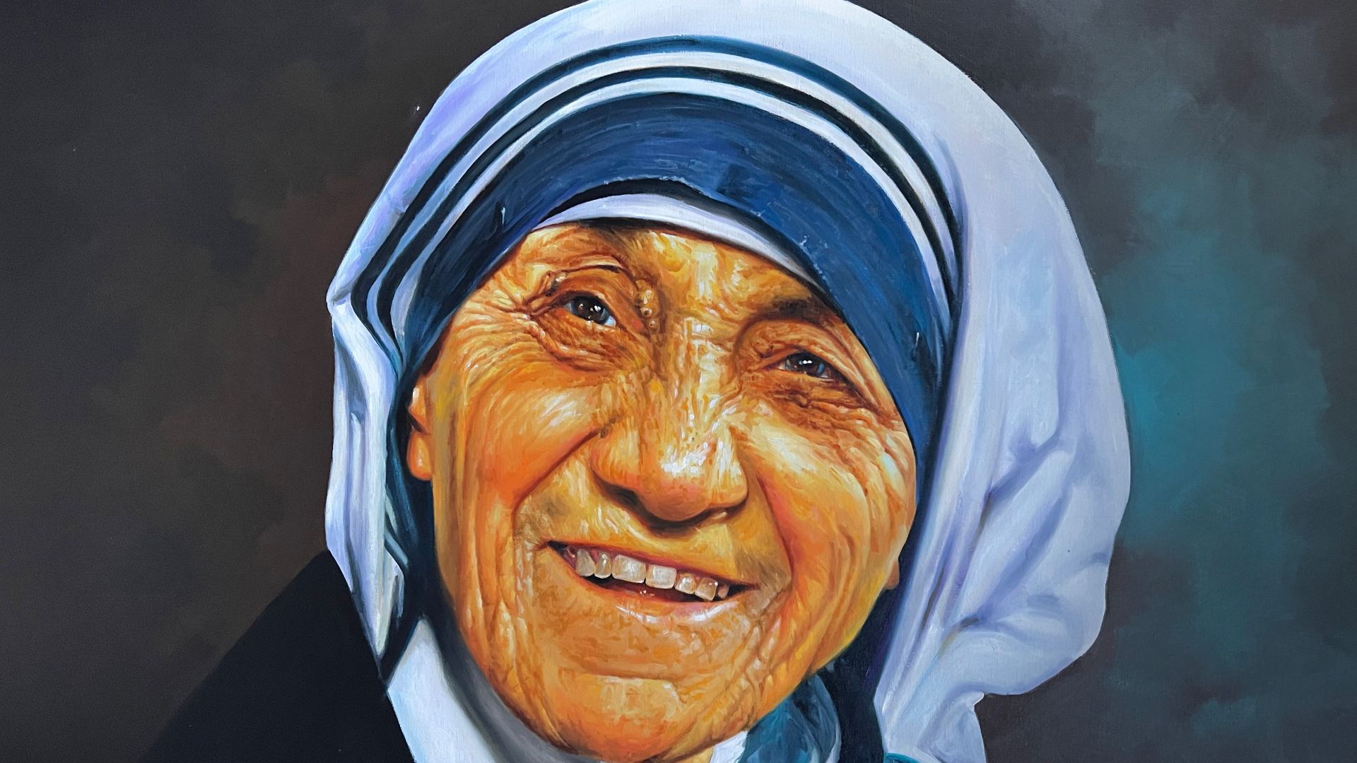 File:MOTHER TERESA - OIL PAINTING BY RAJASEKHARAN.jpg