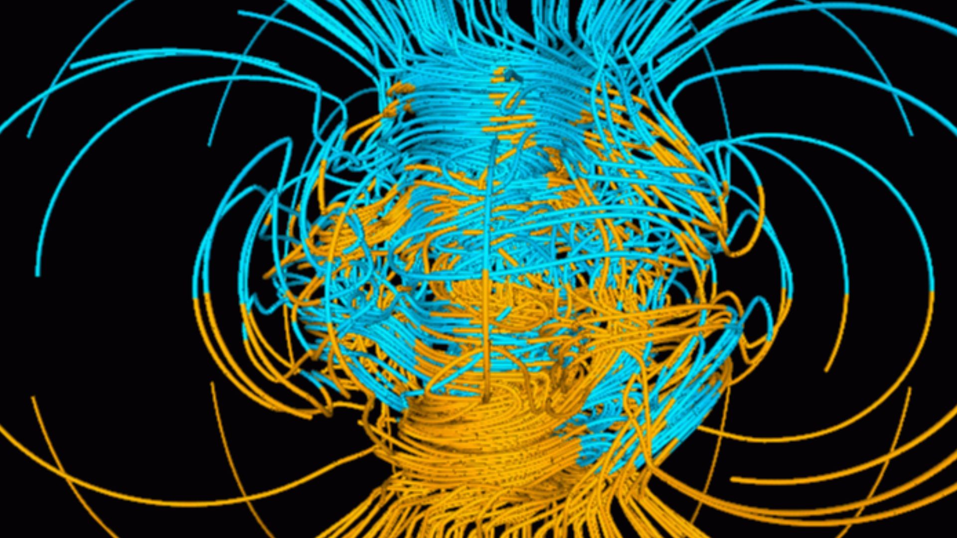File:Geodynamo Between Reversals.gif