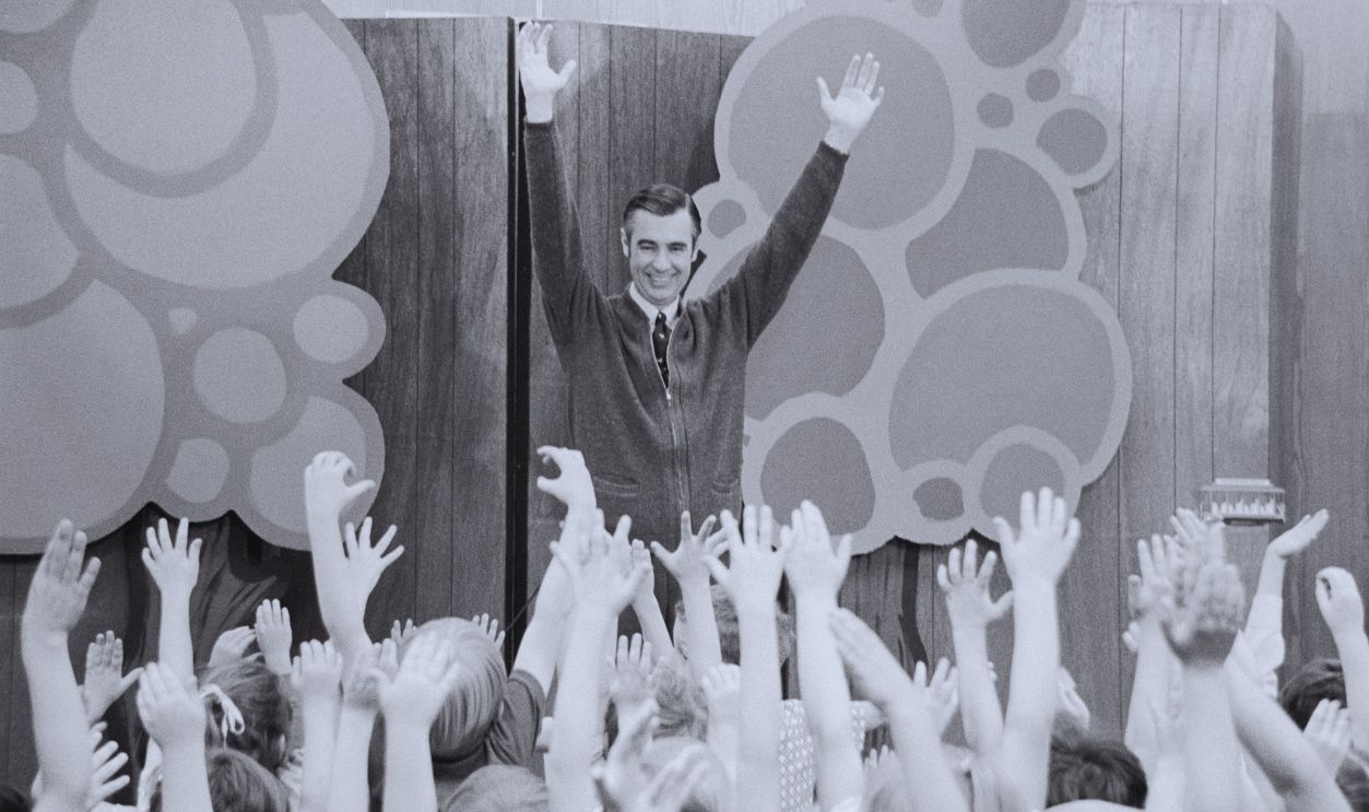 Gettyimages - 515108130, Mister Rogers Entertaining Children Fred Rogers of Mister Rogers' Neighborhood entertains children during a Mister Rogers' Day celebration. Several thousand children from the surrounding states attended the event held at the University of South Dakota.