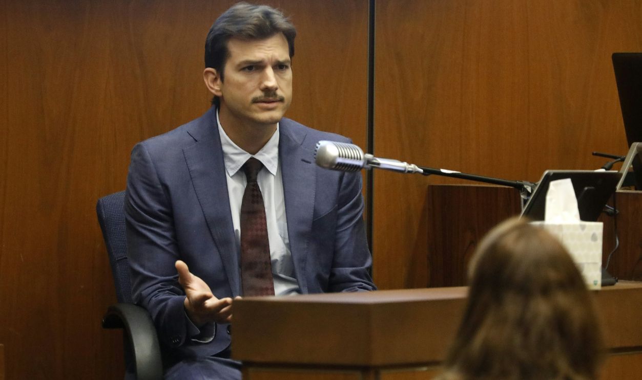 Actor Ashton Kutcher testifies in court in Los Angeles on May 29, 2019, during the trial of People v Michael Thomas Gargiulo, also known as 'The Hollywood Ripper.' - Kutcher testified about his February 21, 2001, date with fashion student Ashley Ellerin, 22, who was found dead later in the day. Gargiulo is on trial for her murder.