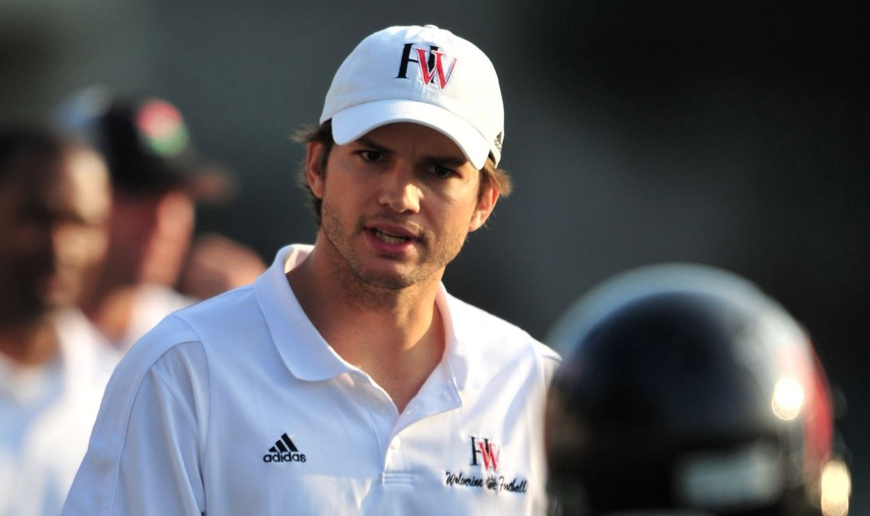 North Hollywood, CA, USA; Ashton Kutcher coaches the Harvard-Westlake High freshman football team during game against Lynwood. Host Harvard-Westlake defeated Lynwood 14-0 in the season opener.