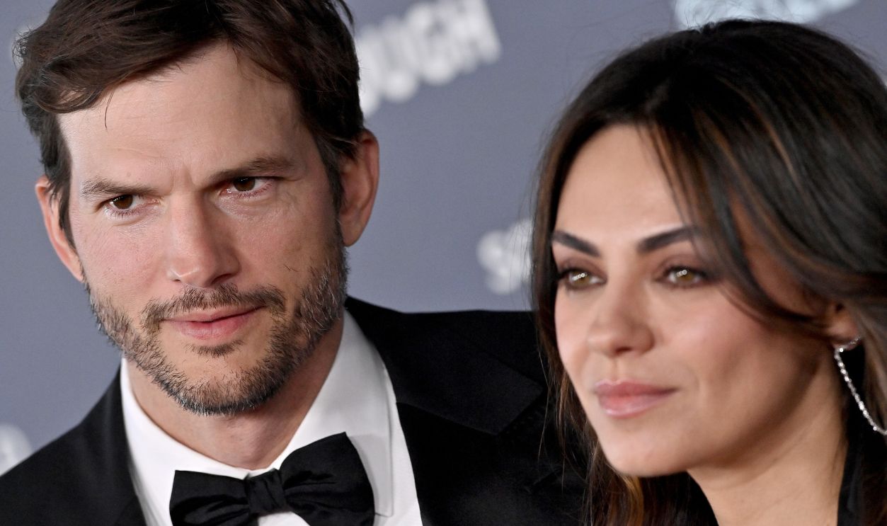 Ashton Kutcher and Mila Kunis attend the 9th Annual Breakthrough Prize Ceremony at Academy Museum of Motion Pictures on April 15, 2023 in Los Angeles, California. 