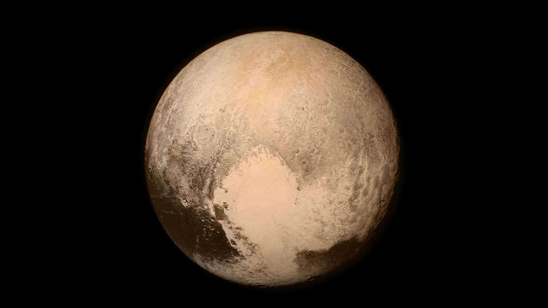 Pluto on a black background
