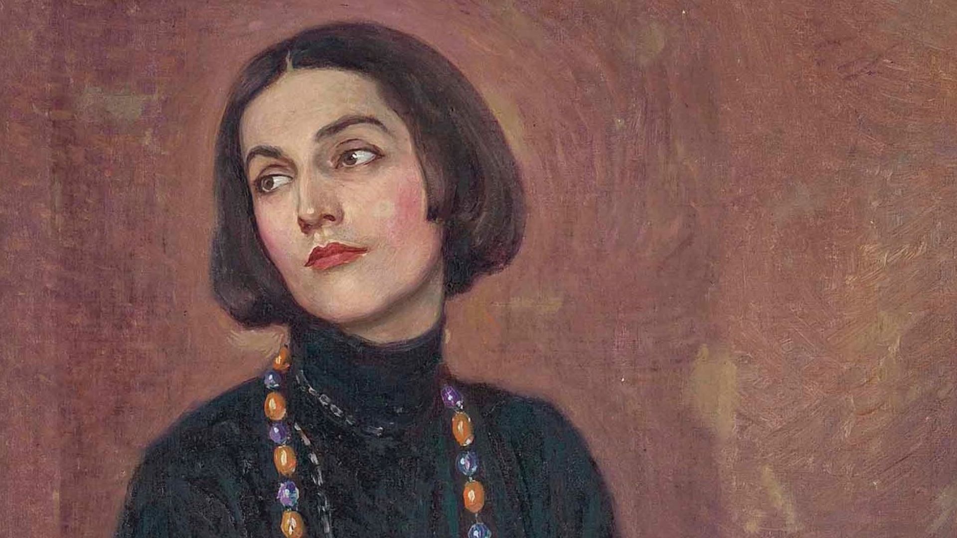 File:Paul Swan - Portrait of Isadora Duncan, wearing a blue dress, with a beaded necklace, 1922.jpg