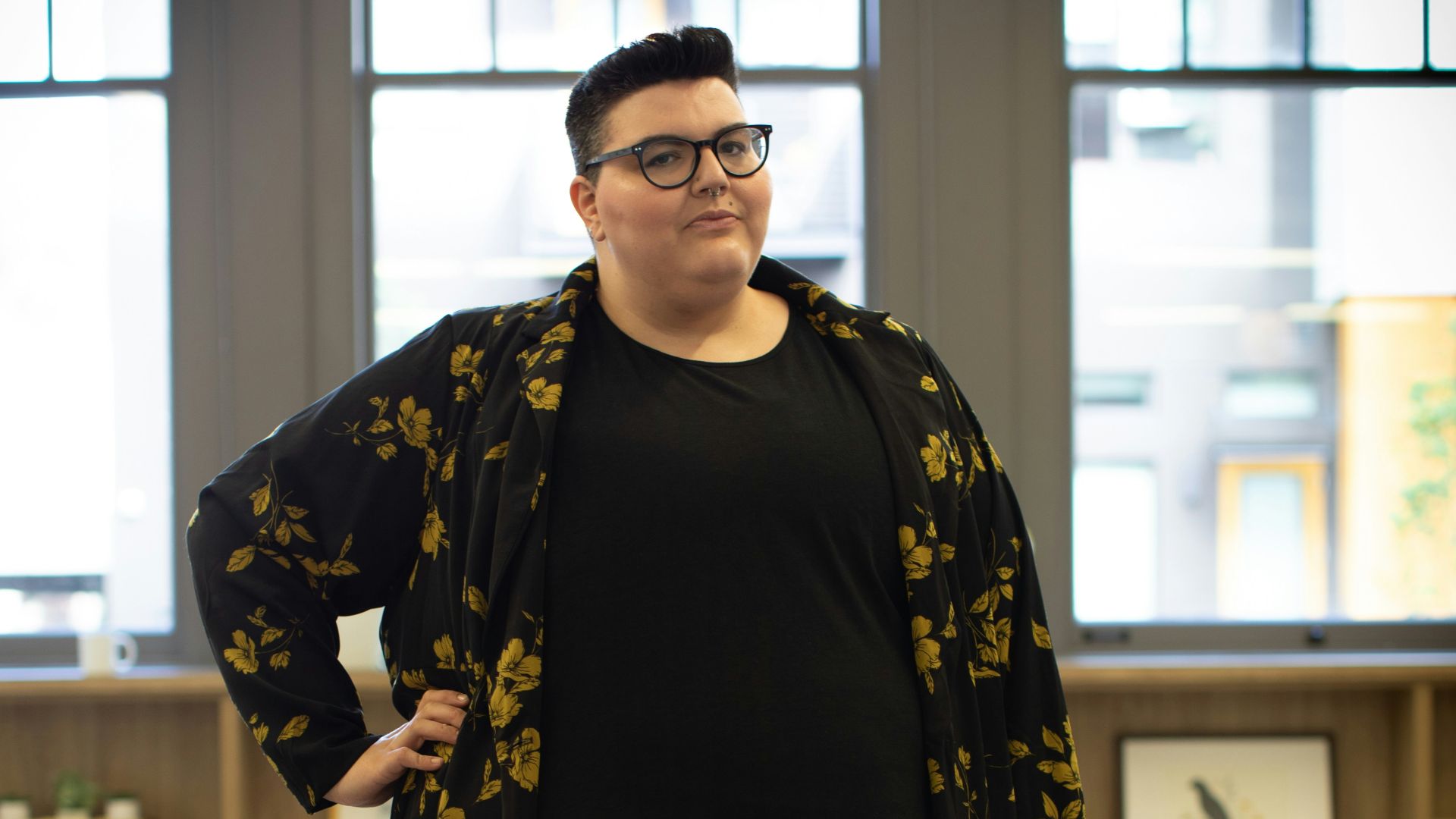 unknown person standing indoors