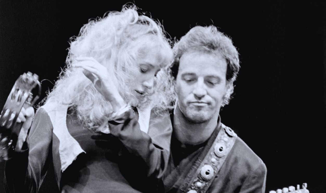 Gettyimages - 1014245252, Patti Scialfa And Bruce Springsteen Musician Patti Scialfa performing on stage with Bruce Springsteen at Wembley Stadium, London, June 30th 1988.