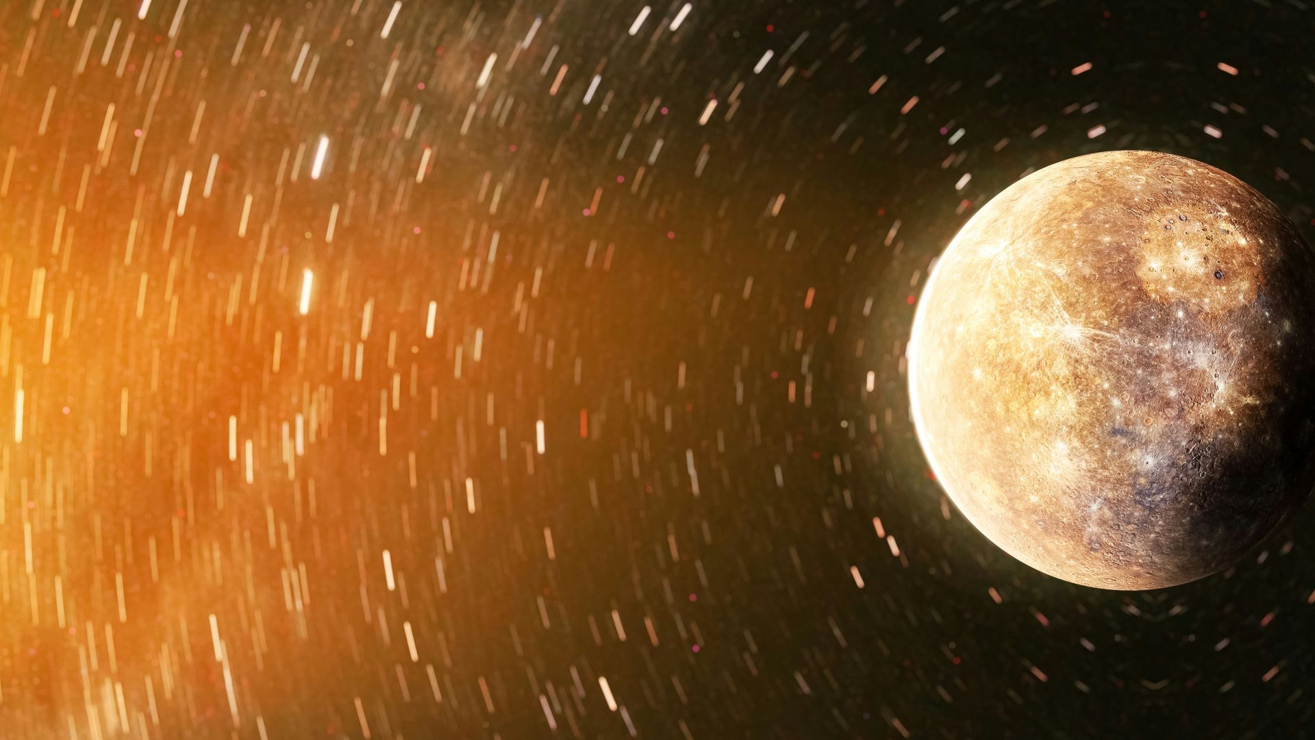 a close up of a planet with stars in the background