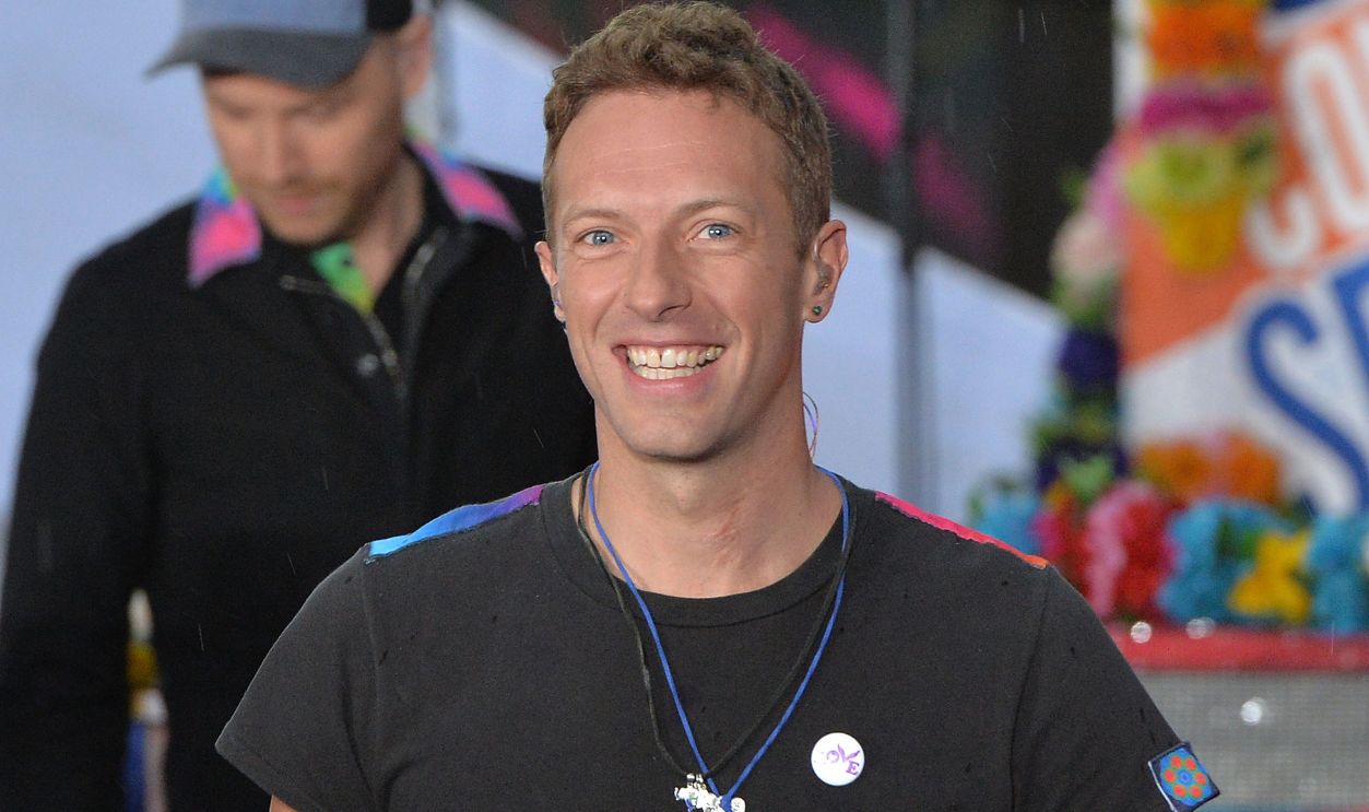 Singer Chris Martin of Coldplay performs on NBC's 