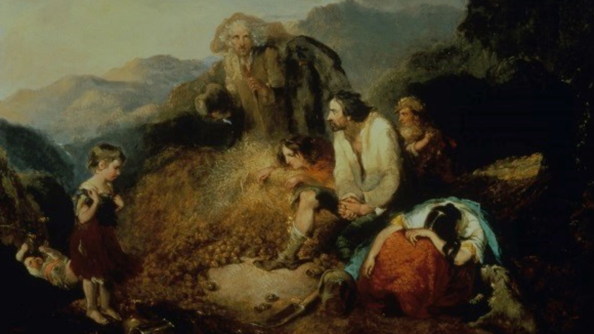 File:An Irish Peasant Family Discovering the Blight of their Store by Daniel MacDonald.jpg