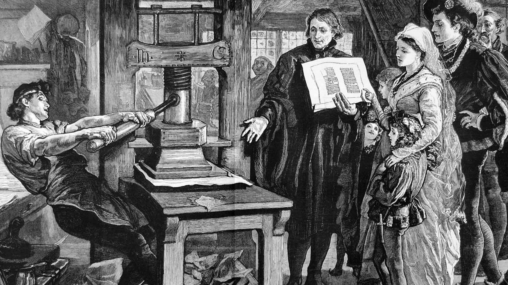 File:The Caxton Celebration - William Caxton showing specimens of his printing to King Edward IV and his Queen.jpg