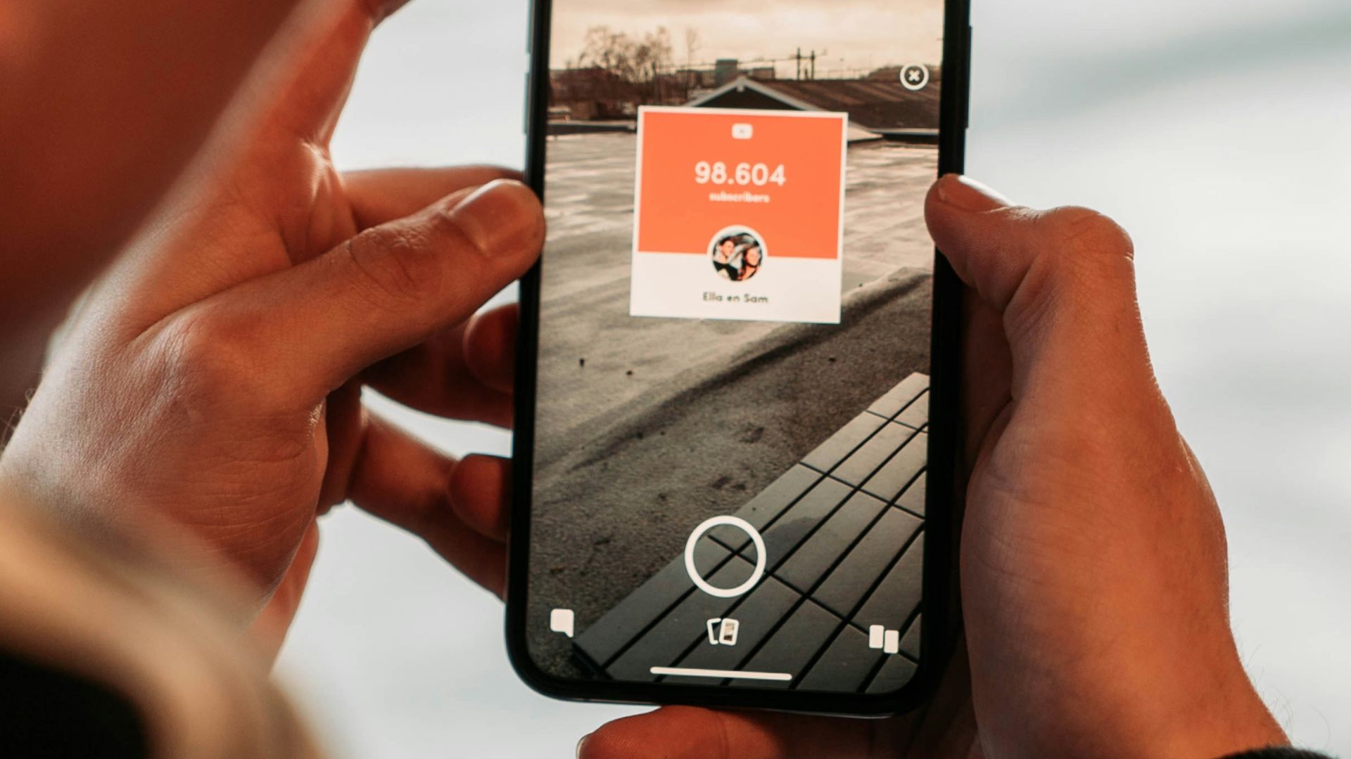 person holding Android smartphone